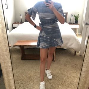 Express linen striped dress